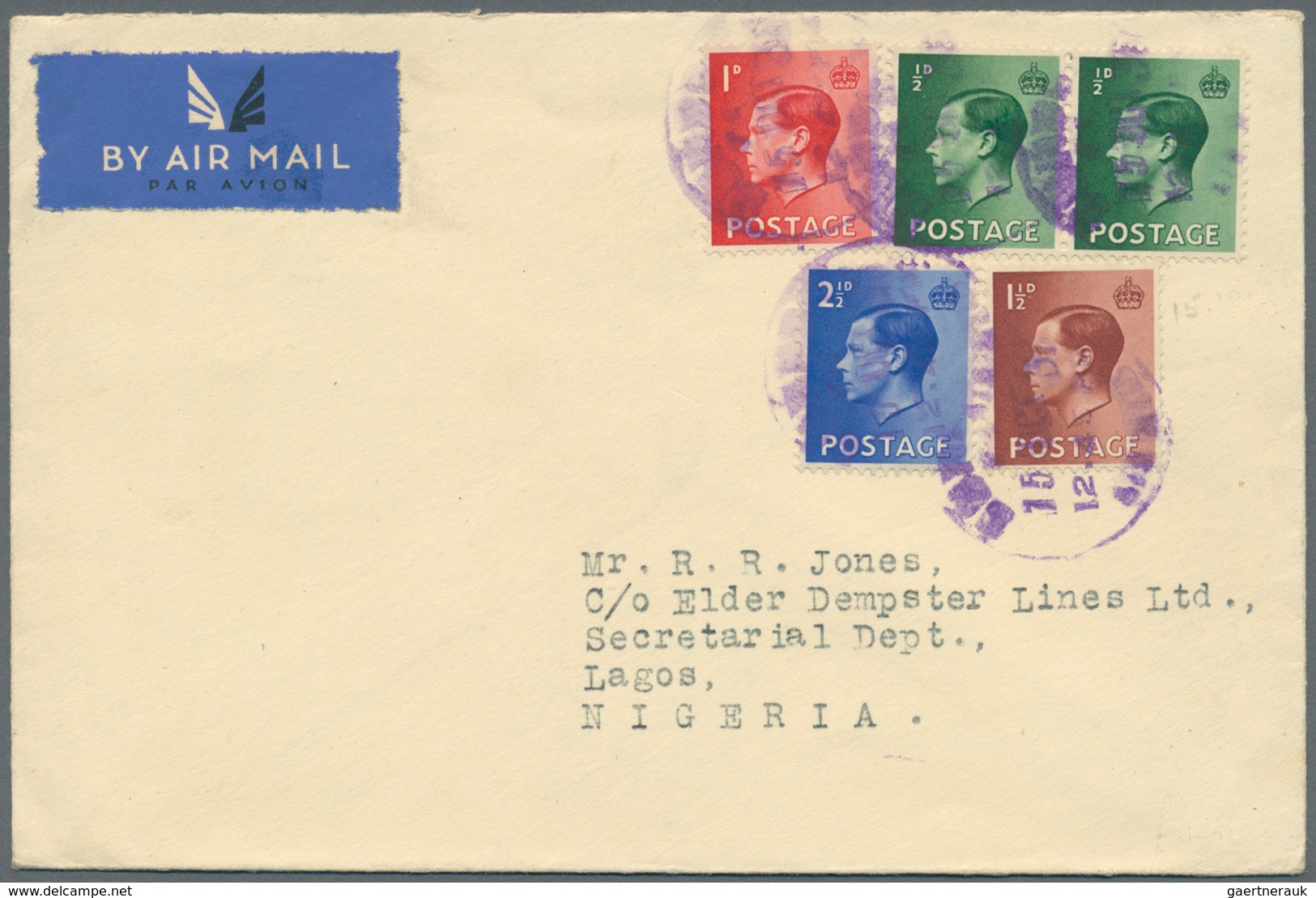 Großbritannien: 1936/1942, EDWARD VIII, Lot Of 18 Covers/cards, Mainly Airmail To Overseas, One F.d. - Autres & Non Classés