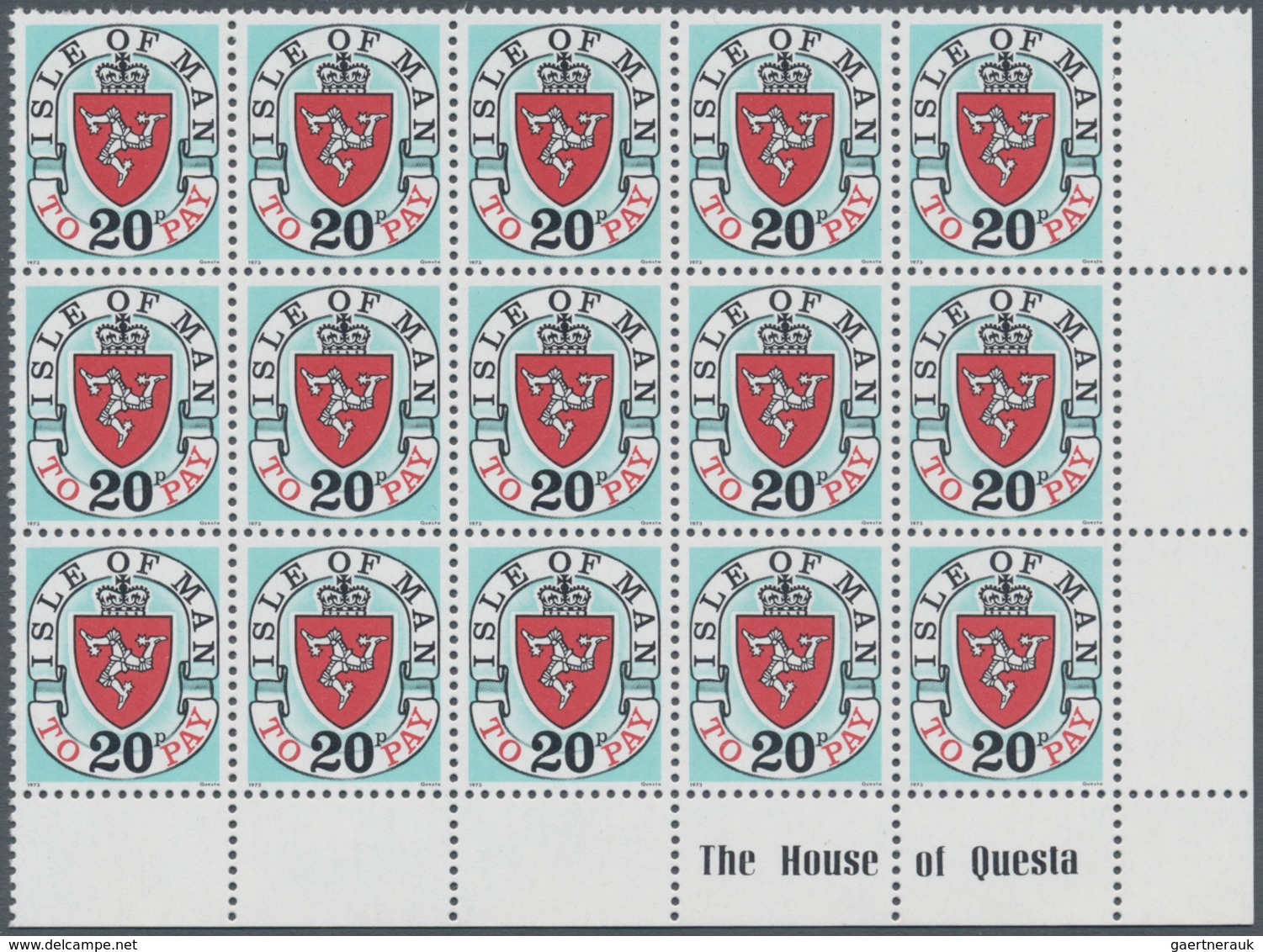 Großbritannien - Isle Of Man - Portomarken: 1973, Coat Of Arms Postage Dues With Imprint '1973' (1st - Autres & Non Classés