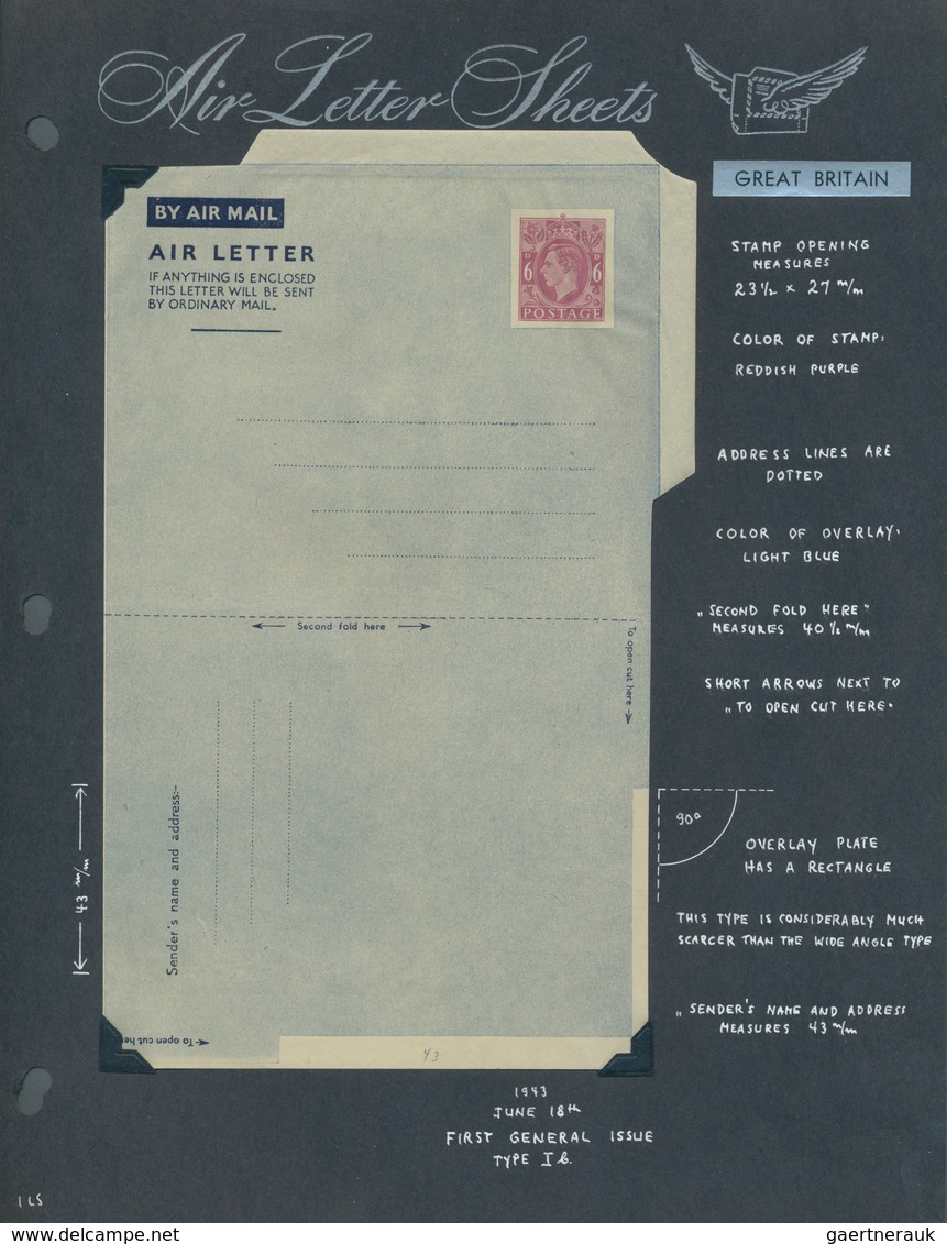 Großbritannien - Ganzsachen: 1941/1957 (ca.), AEROGRAMMES: Specialised Exhibition Collection On Well - Autres & Non Classés
