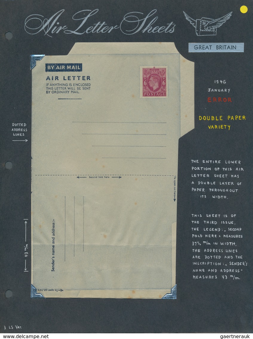 Großbritannien - Ganzsachen: 1941/1957 (ca.), AEROGRAMMES: Specialised Exhibition Collection On Well - Autres & Non Classés