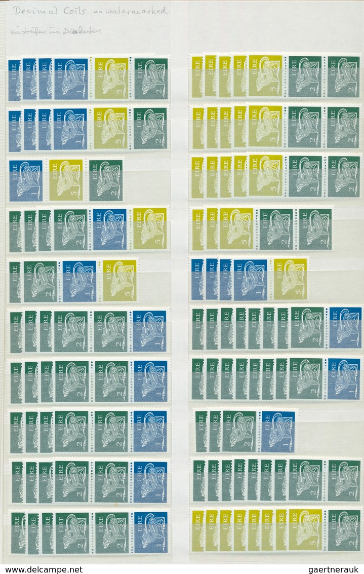 Irland: 1968/1982, Definitives "Ancient Irish Art" ("GERL" issues), comprehensive accumulation in a