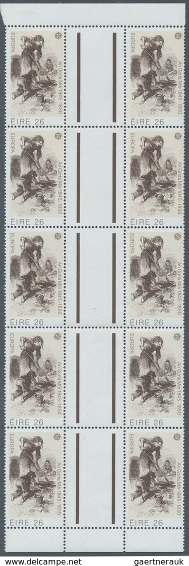 Irland: 1982, Europa, 50 Gutter Pairs Of This Issue In Stripes Of 5 Pairs Each, Mint Never Hinged. M - Brieven En Documenten