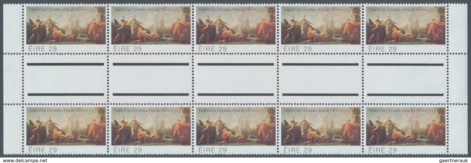 Irland: 1982, Europa, 50 Gutter Pairs Of This Issue In Stripes Of 5 Pairs Each, Mint Never Hinged. M - Brieven En Documenten