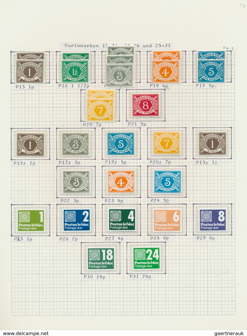 Irland - Portomarken: 1925/1980, Unmounted Mint Collection On Album Pages Incl. Watermark Types, Gut - Impuestos