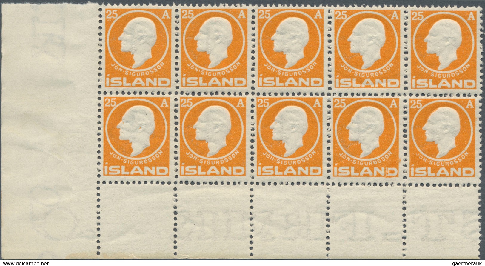 Island: 1911, Definitive Issue ‚100th Birthday Of Jon Sigurdsson‘ 25a. Orange In A Lot With 70 Stamp - Other & Unclassified