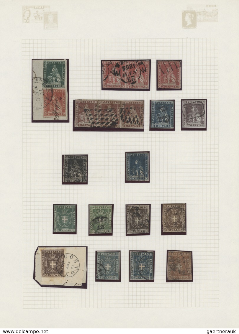 Italien - Altitalienische Staaten: Toscana: 1851/1860, Mainly Used Collection Of 20 Stamps Of All Th - Toscana