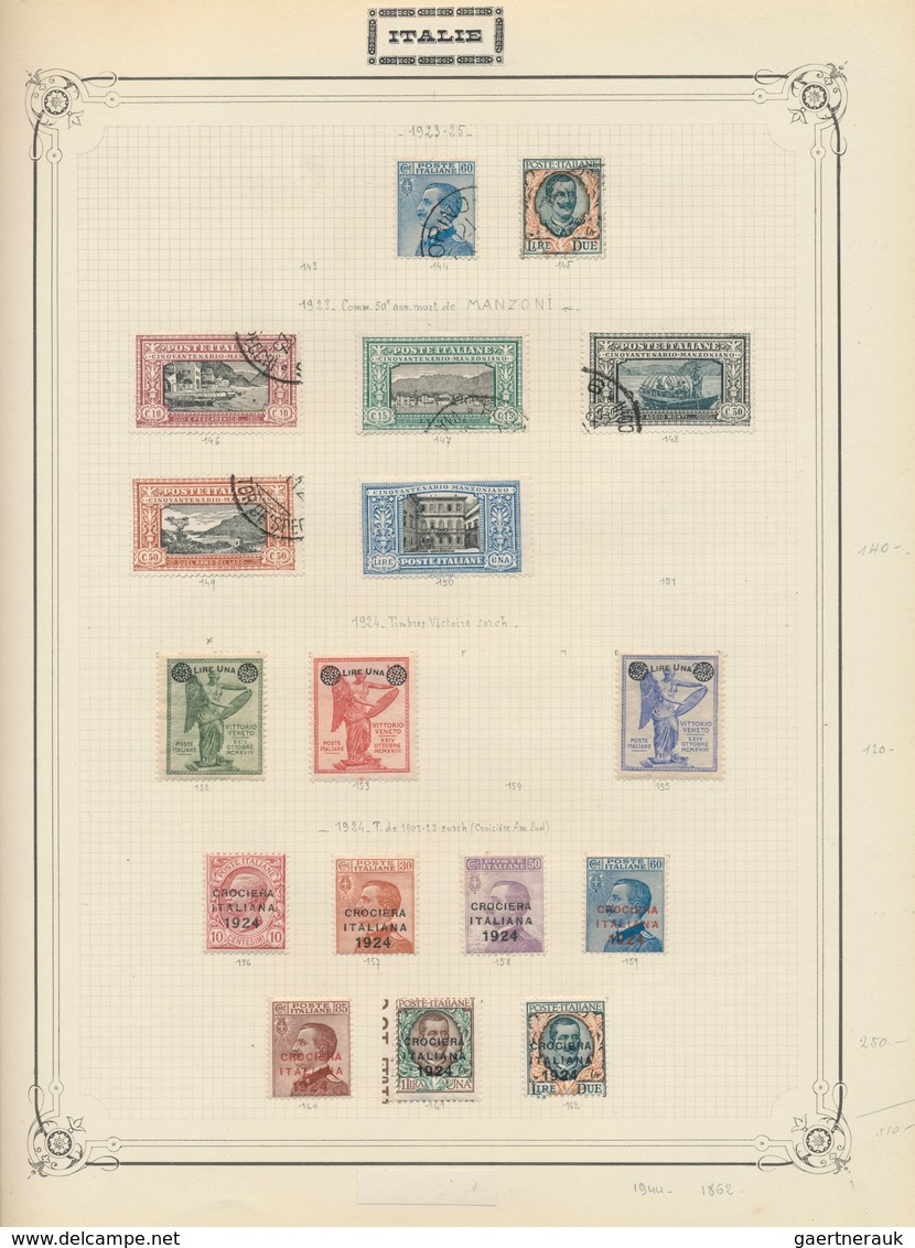 Italien: 1860/1930 (ca.), Used And Mint Collection On Album Pages In A Binder, Partly Collected Some - Neufs