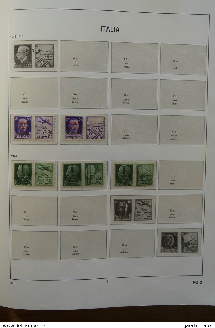 Italien: 1861-1975. MNH, mint hinged and used collection Italy 1861-1975 in 2 Davo cristal albums an