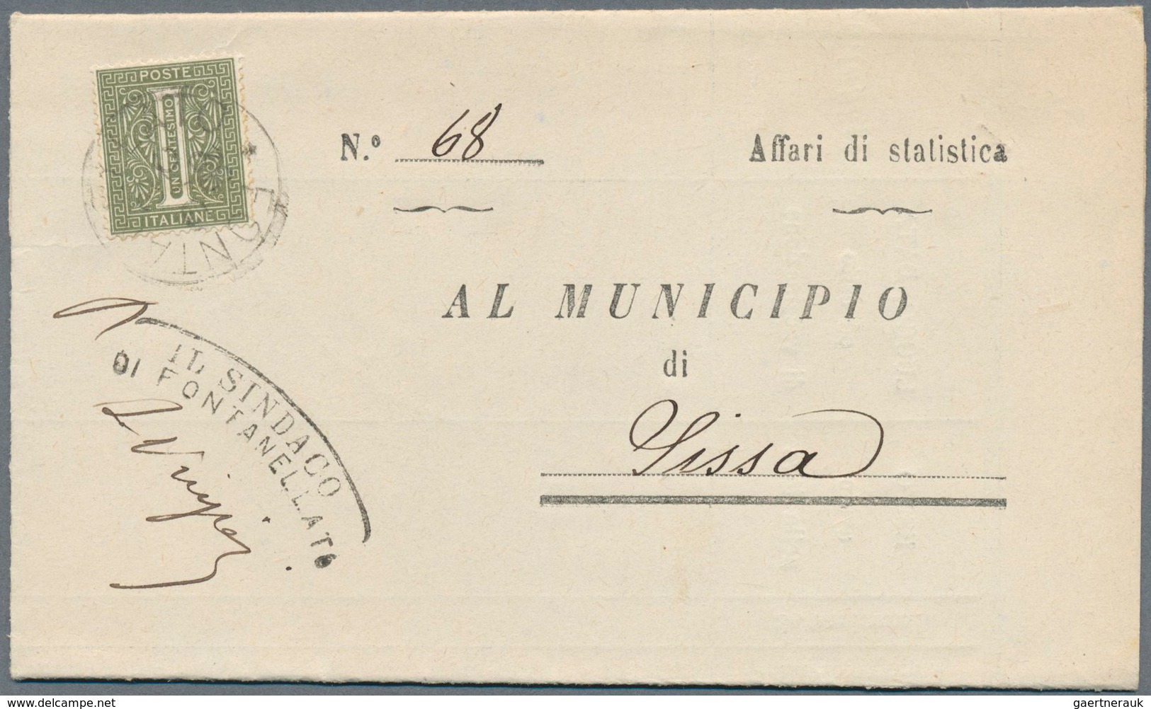 Italien: 1880/1895 (ca.), 7 Gemeindebriefe Mit Verschiedenen Frankaturen, Stempeln Und Adressaten, A - Mint/hinged