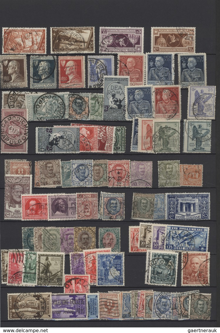 Italien: 1889/1938, Used Assortment Of Apparently Only Complete Issues Incl. Better Sets Like Sass. - Neufs