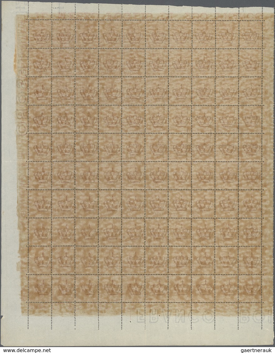 Italien: 1895, 20c. Orange, Complete (folded) Pane Of 100 Stamps With Marginal Inscriptions, Unmount - Neufs