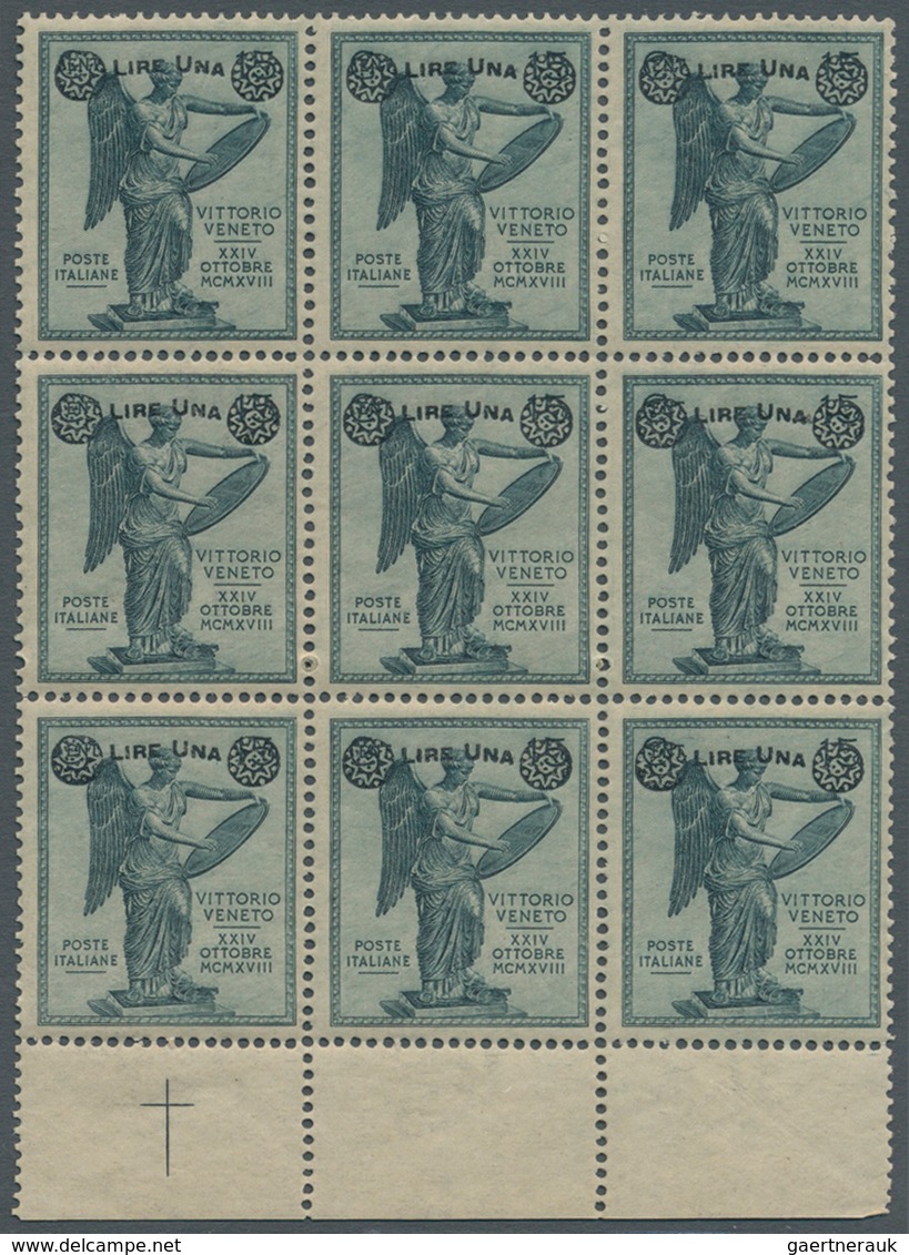 Italien: 1924, Overprinted Issue Complete Set Of 4 Values, Each In 12 Blocks And Over 110 Complete S - Neufs