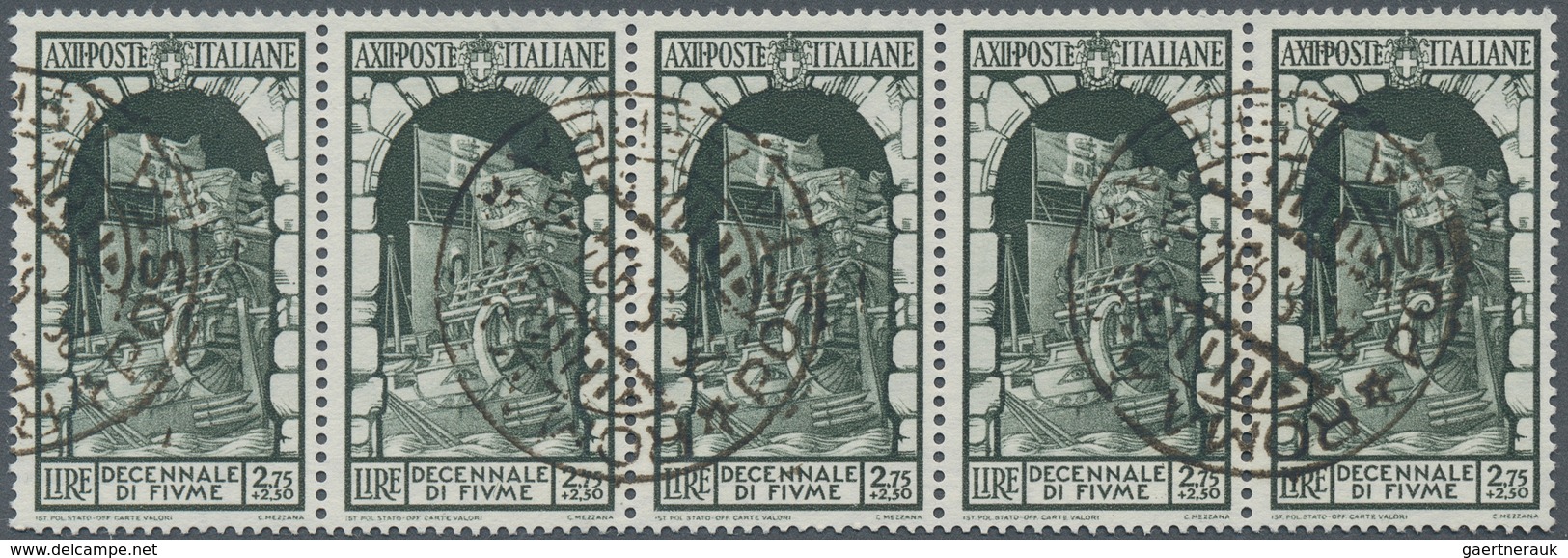 Italien: 1934, 10 Years Annexation Of Fiume Three High Values 1.75l.+1l. Bluish Black, 2.55l.+2l. Da - Neufs