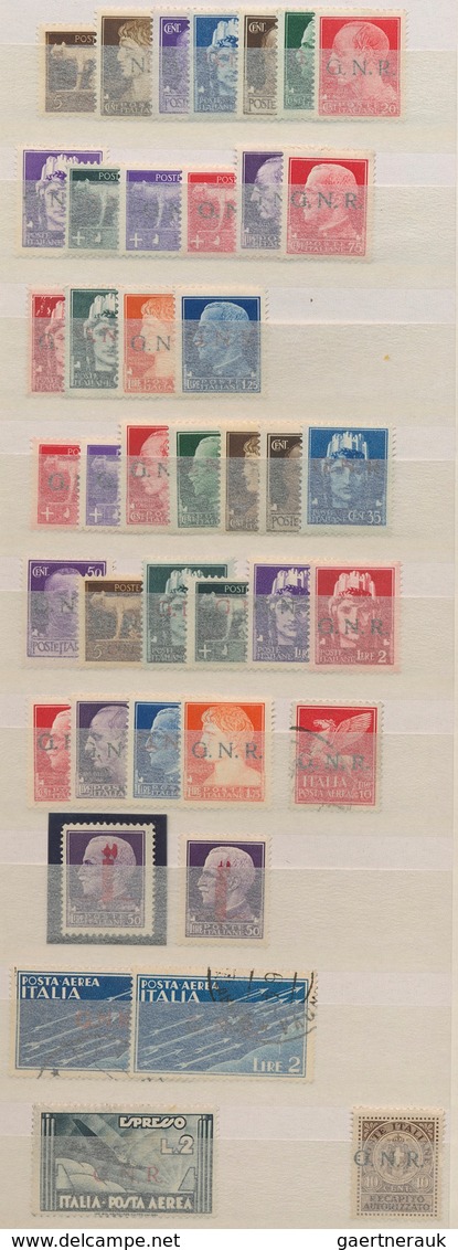 Italien: 1943/1944, Repubblica Sociale/G.N.R. Overprints, Chiefly Mint Accumulation Of Apprx. 740 St - Nuevos