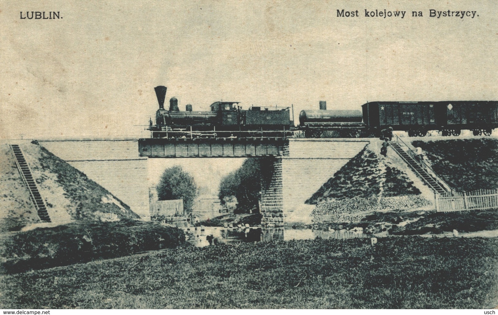 POLSKA - POLAND Postcard - LUBLIN, Most Kolejowy Na Bystrzycy, RAILWAY BRIDGE - FELDPOST - Pologne