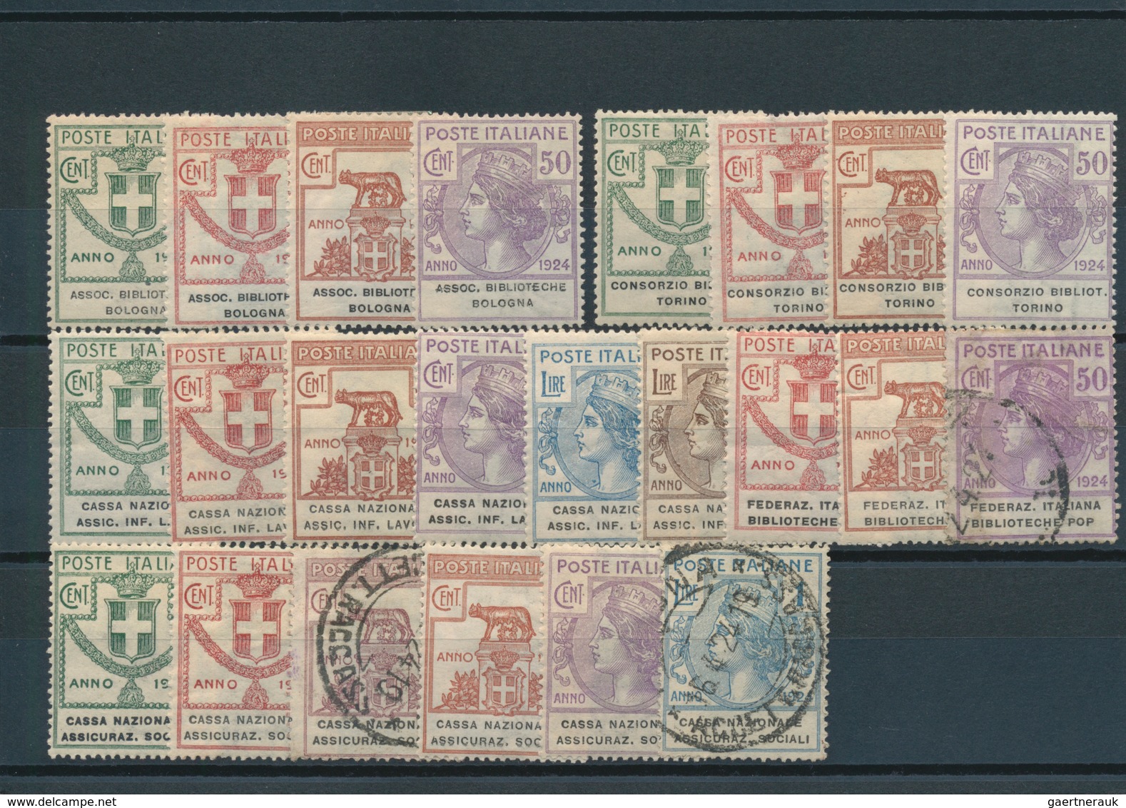 Italien - Portofreiheitsmarken: 1924, Mint And Used Lot Of 52 Stamps, E.g. Sass.nos. 23 And 33 Mint - Franchise