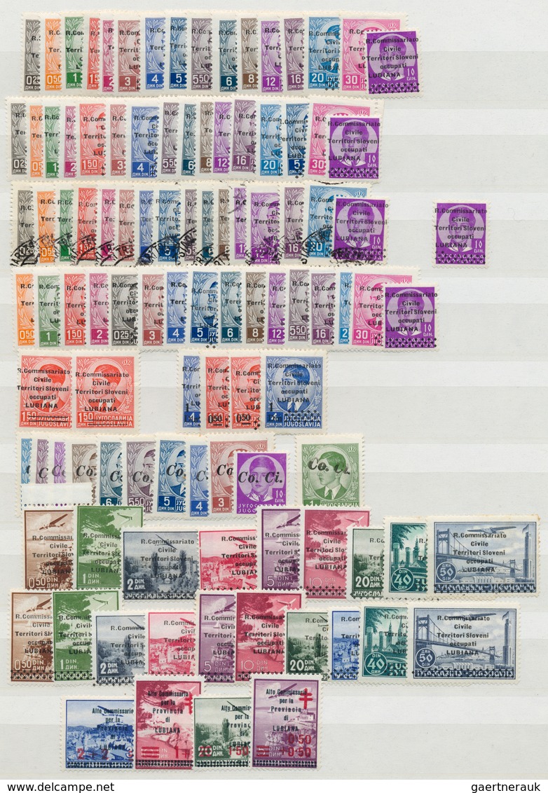 Italienische Besetzung 1941/43 - Laibach: 1941, Chiefly Mint Assortment On Stocksheet Incl. Many Bet - Lubiana