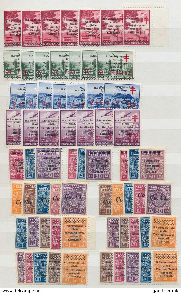 Italienische Besetzung 1941/43 - Laibach: 1941, Chiefly Mint Assortment On Stocksheet Incl. Many Bet - Lubiana