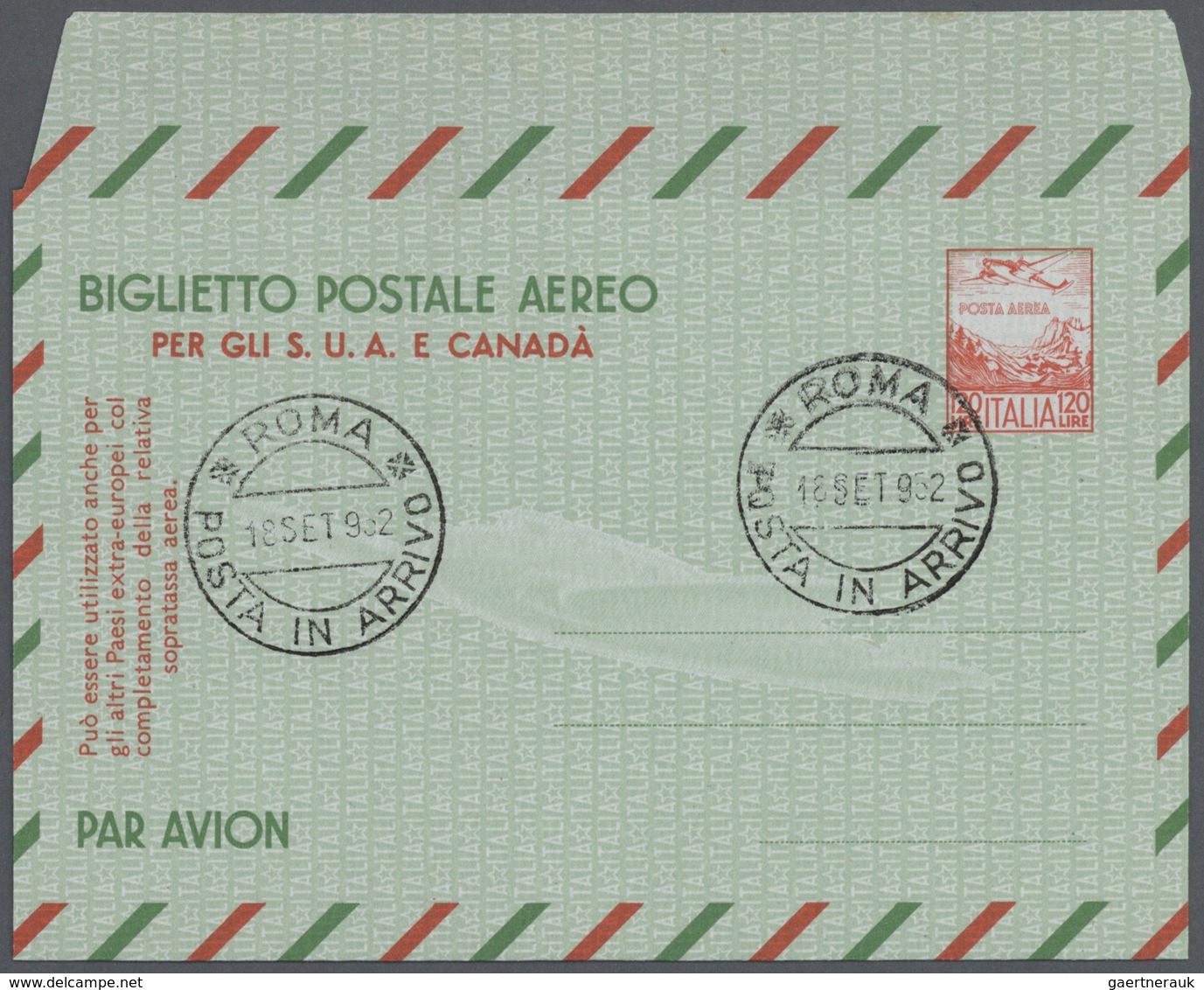 Italien - Ganzsachen: 1952/1989 (ca.), Bestand Von Ca. 640 Ungebrauchten Und Gebrauchten AEROGRAMMEN - Entero Postal