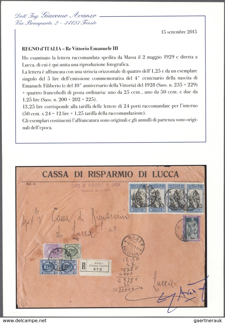 Italien - Besonderheiten: 1926/1931, Bank Correspondance "CASSA DI RISPARMIO DI LUCCA", Group Of Fiv - Non Classés