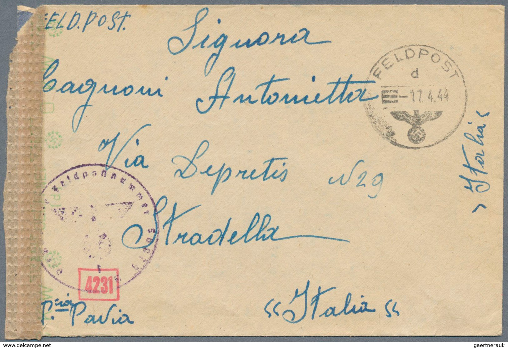 Italien - Besonderheiten: 1944, 14 Fieldpost Letters Of Italians Serving In The German Wehrmacht Inc - Sin Clasificación