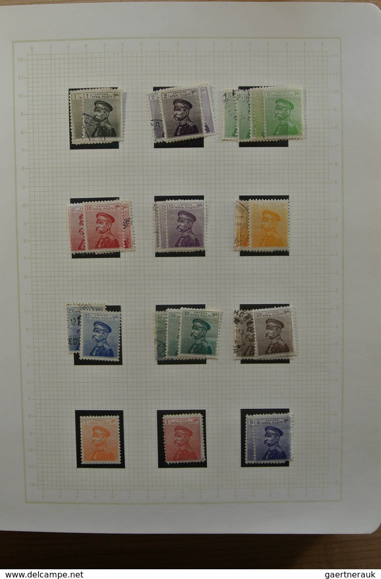 Jugoslawien: 1866-1945. Partly specialised, MNH, mint hinged and used collection Yugoslavia 1866-194