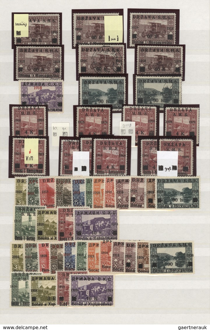 Jugoslawien: 1918/1919, specialised accumulation of apprx. 1.050 stamps, almost exclusively issues f