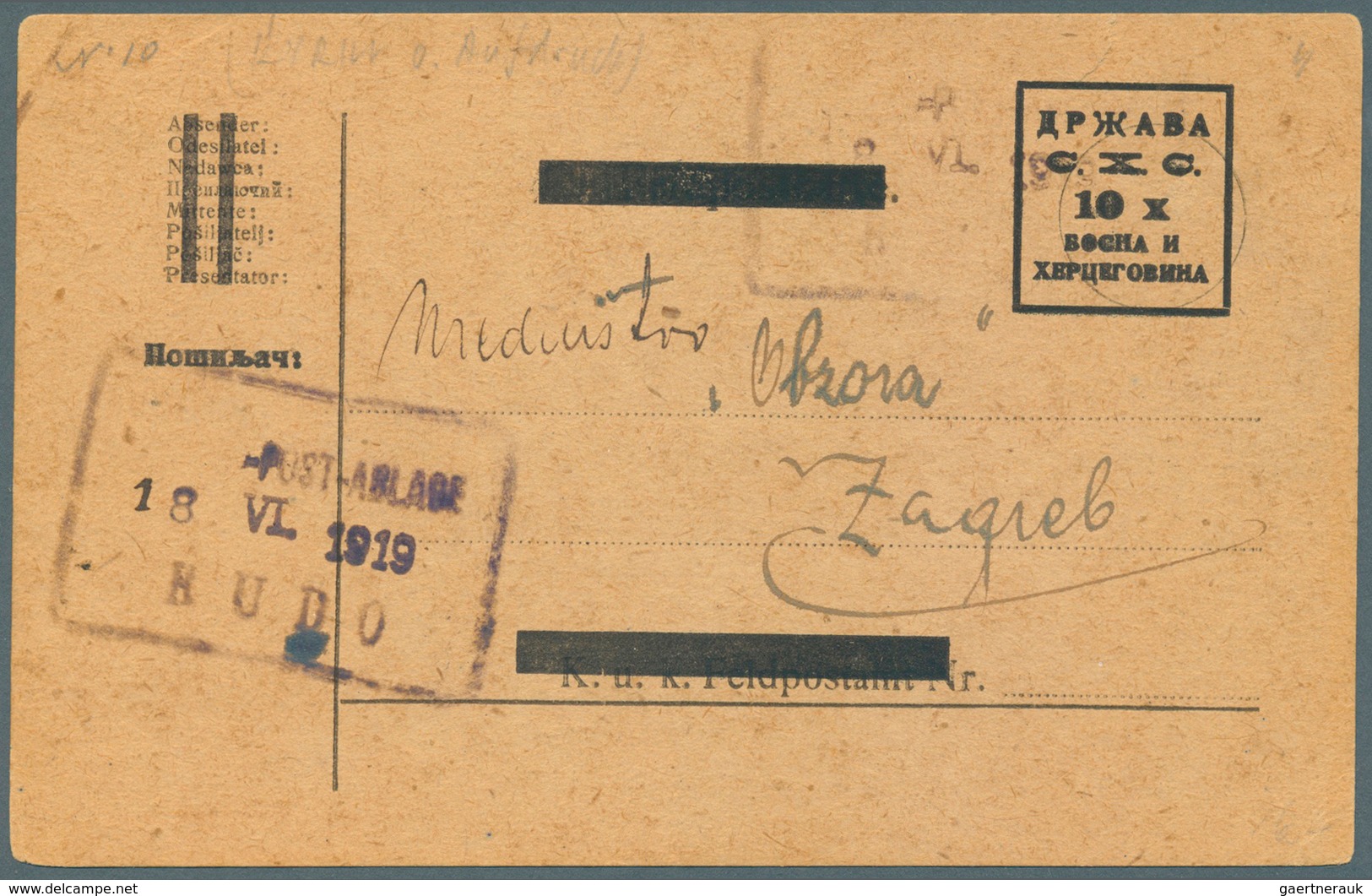 Jugoslawien: 1919/1920, Lot Of Ca. 15 Postal Stationery With Interesting Overprints, Incl. Michel-No - Usados