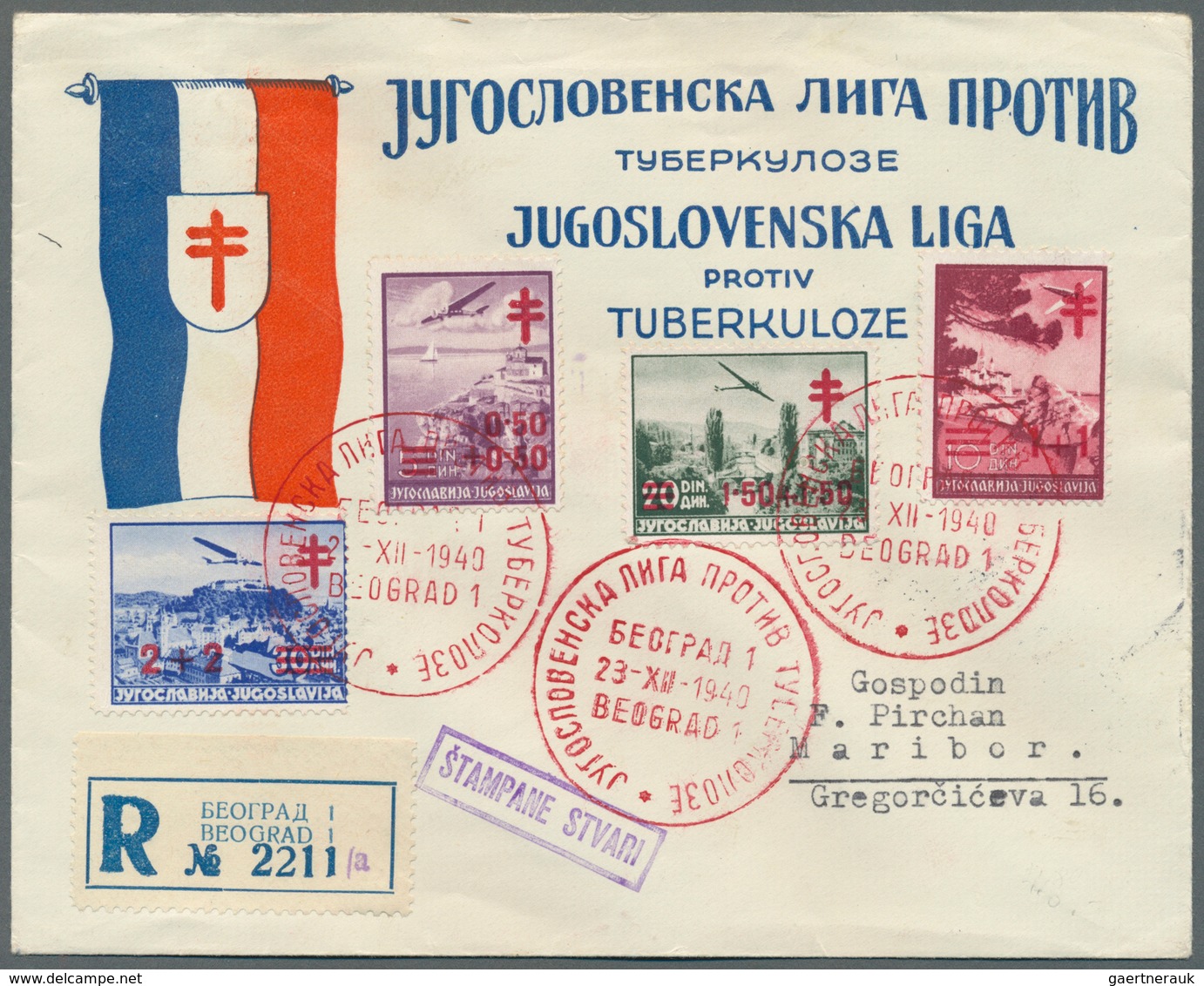 Jugoslawien: 1919/1963, Assortment Of 24 Covers/card (mainly F.d.c.), E.g. 1933 PEN Congress, 1941 S - Usados