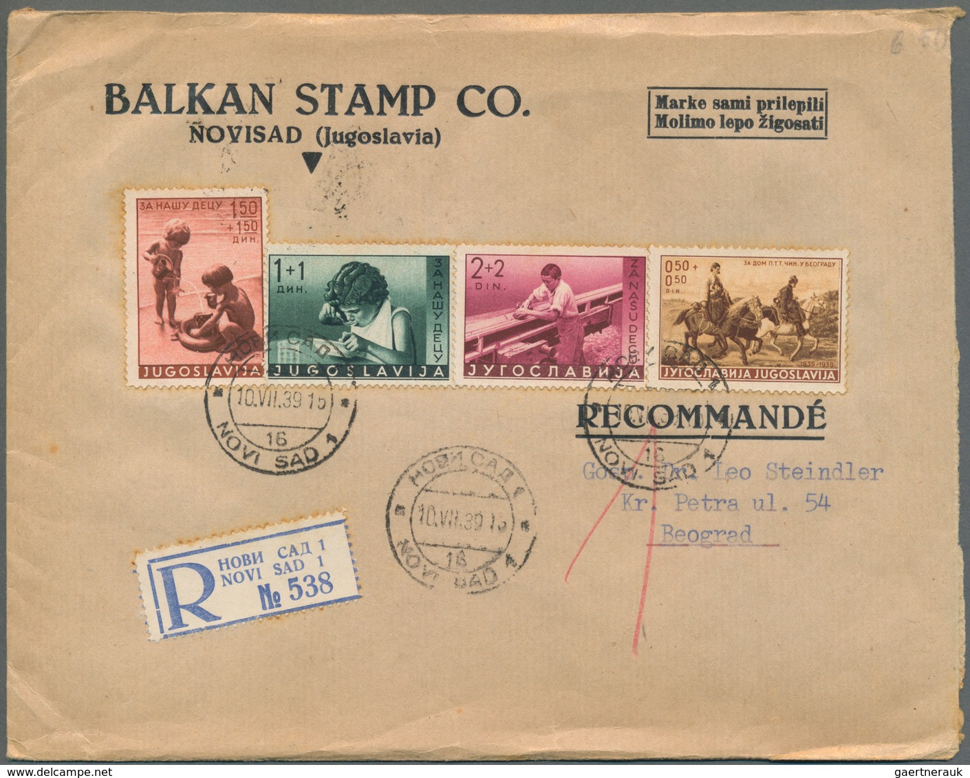 Jugoslawien: 1920/1980, lot of 33 covers/cards incl. attractive commemorative 1939/1940 covers, Ital