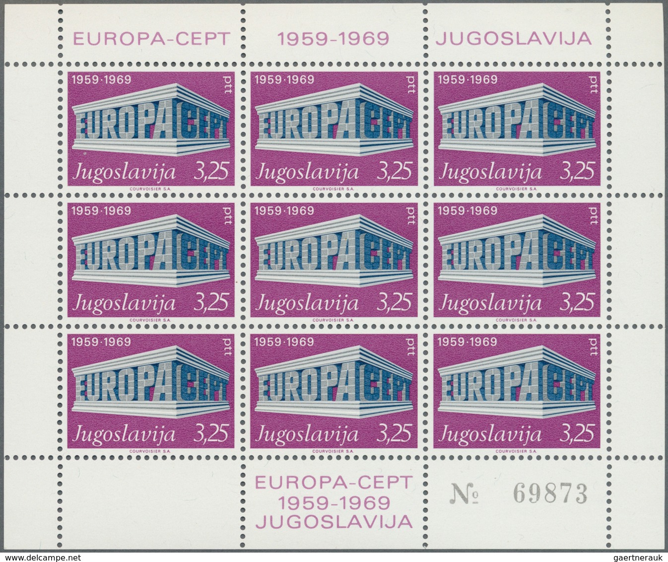 Jugoslawien: 1969, Europa-CEPT In A Lot Of Twelve Sheetlet Sets Of 2nd Printing And Additional Eight - Used Stamps