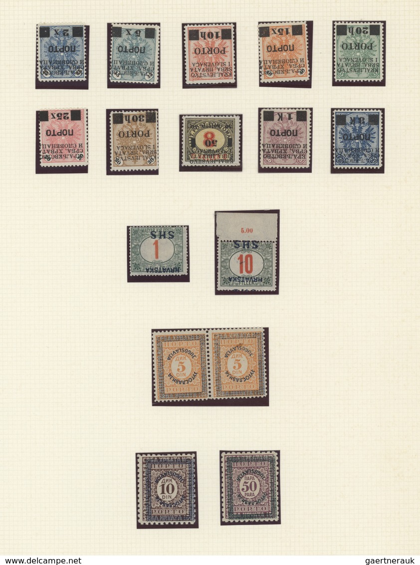 Jugoslawien - Portomarken: 1919/1933, INVERTED OVERPRINTS, Petty Mint Collection, Neatly Arranged On - Impuestos