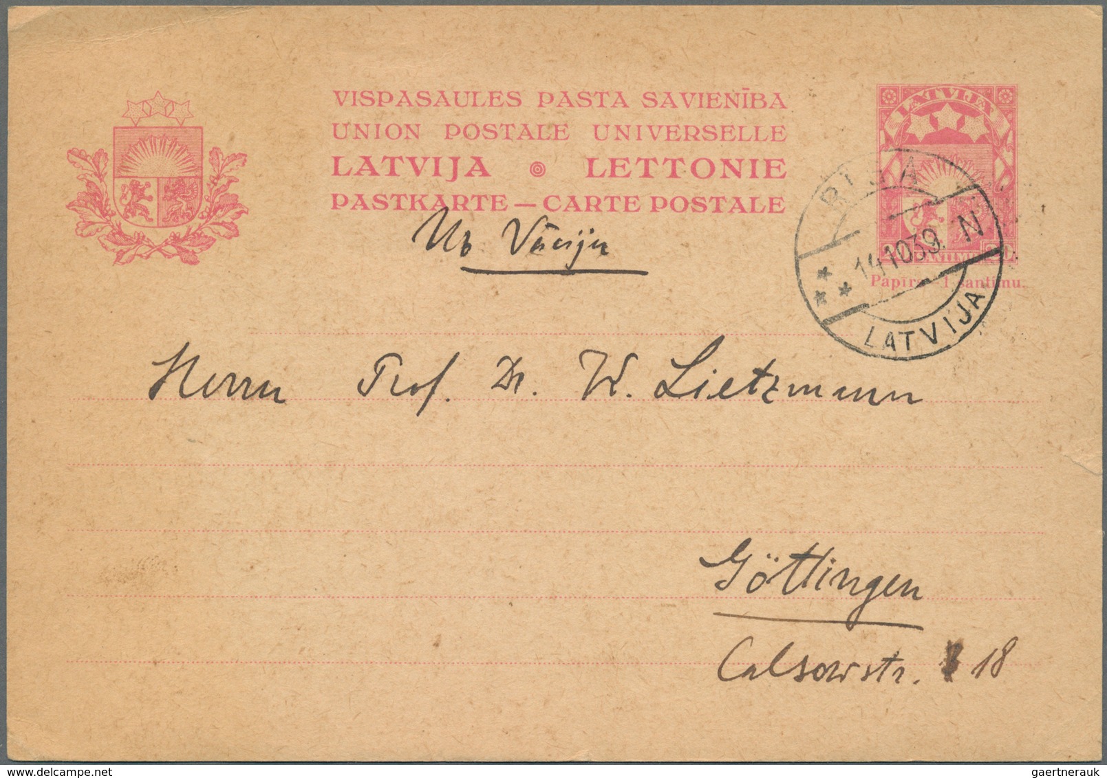 Lettland: 1919/1945, High Value And Unseful Lot Of 24 Covers And Cards Including Airmail 1921, Parce - Lettonie