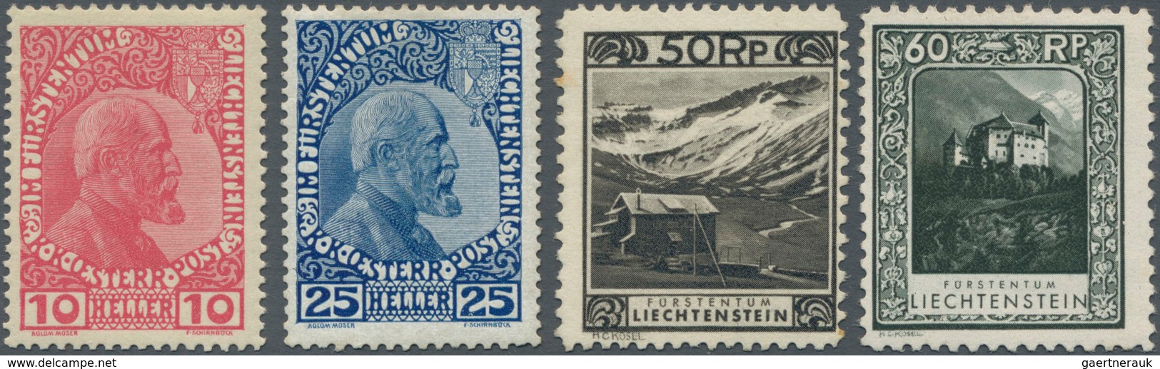 Liechtenstein: 1912/1968 (ca.), Dubletten Auf Steckkarten Mit Etlichen Besseren Ausgaben U.a. 6 X 19 - Lettres & Documents