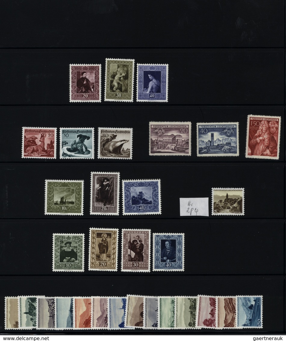 Liechtenstein: 1941/1998, Postfrische Sammlung Im Safe-Ringbinder Mit Guten Ausgaben 40er-/50er-Jahr - Cartas & Documentos