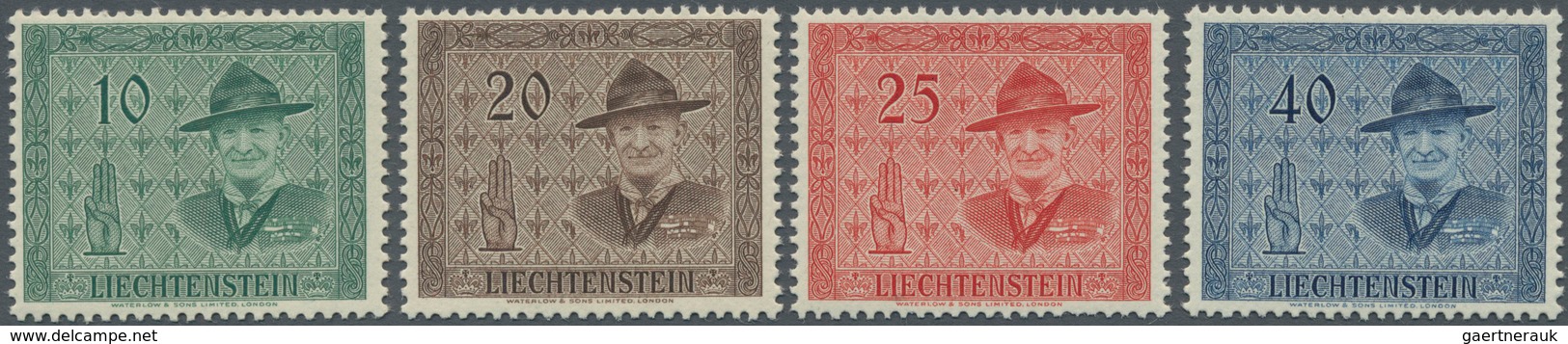 Liechtenstein: 1953, 14. Internat. Pfadfinderkonferenz In Vaduz Bestand Mit 25 Kompletten Sätzen Dab - Lettres & Documents