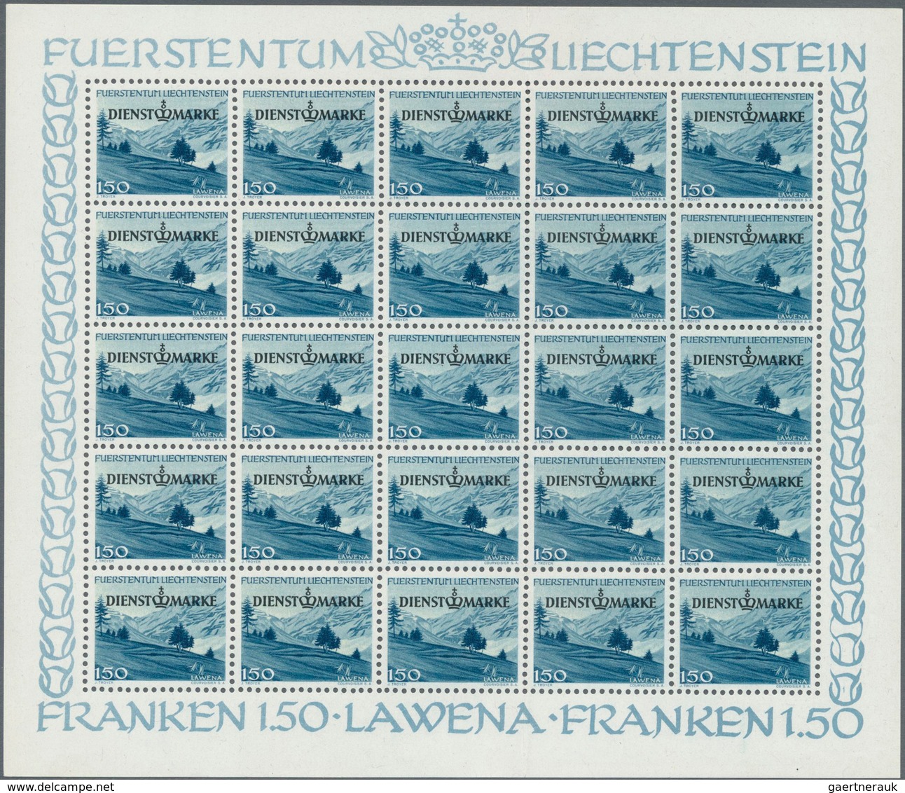 Liechtenstein - Dienstmarken: 1947, Dienstmarken ‚Gemeinden Und Landschaften‘ Kompletter Satz In Kom - Official