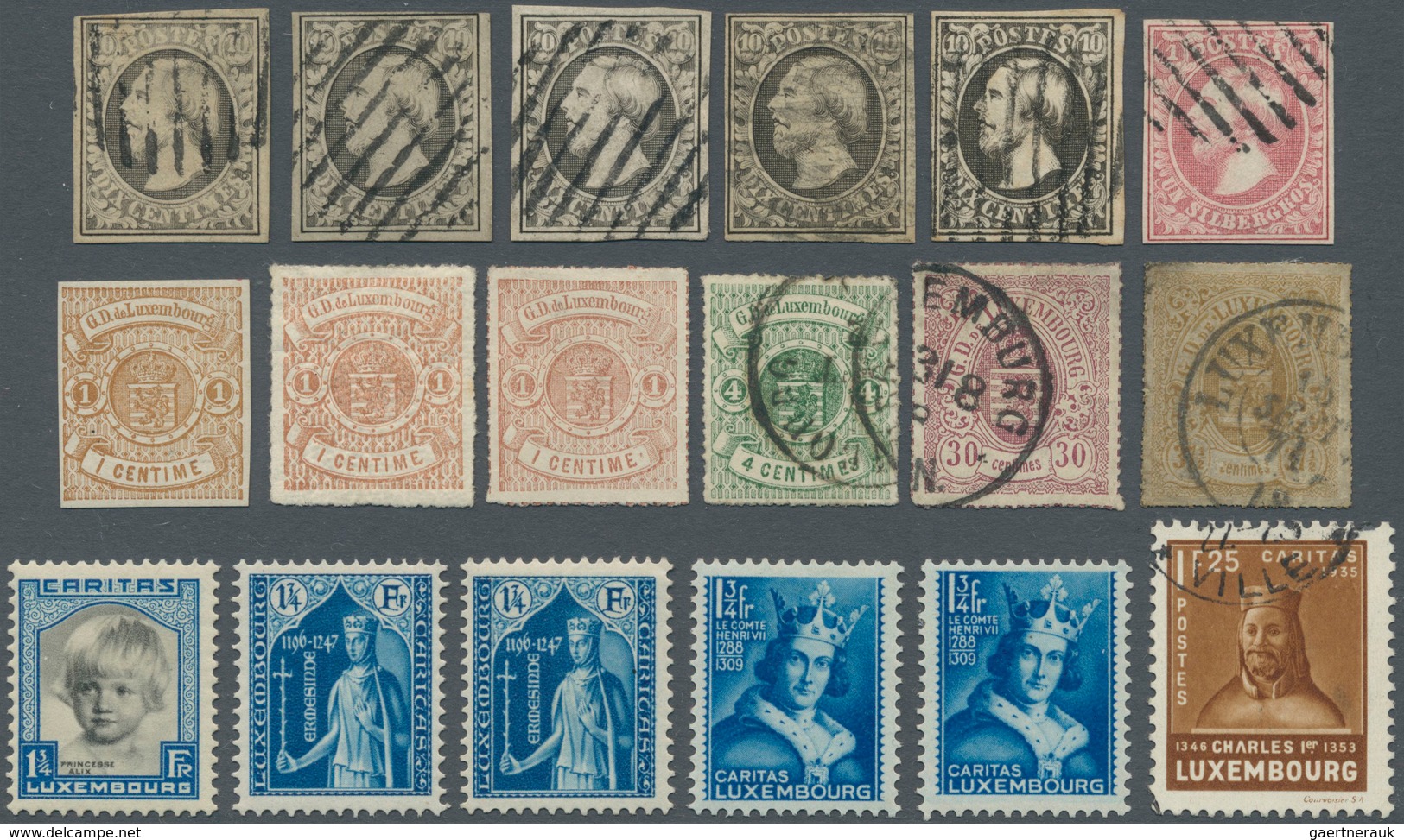 Luxemburg: 1852/1938 (ca.), Duplicates On Stockcards With Nice Classic Section, Caritas Stamps Incl. - Cartas & Documentos