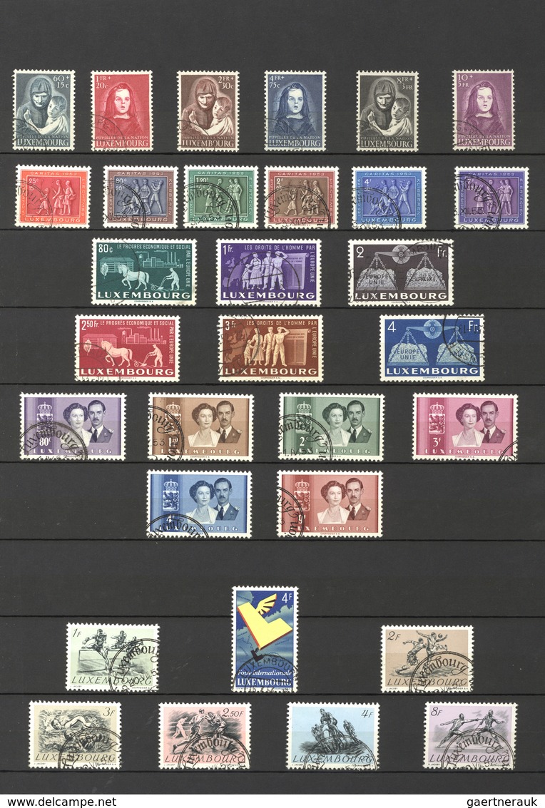 Luxemburg: 1852/1971, comprehensive used collection in a stockbook, from some early issues and good