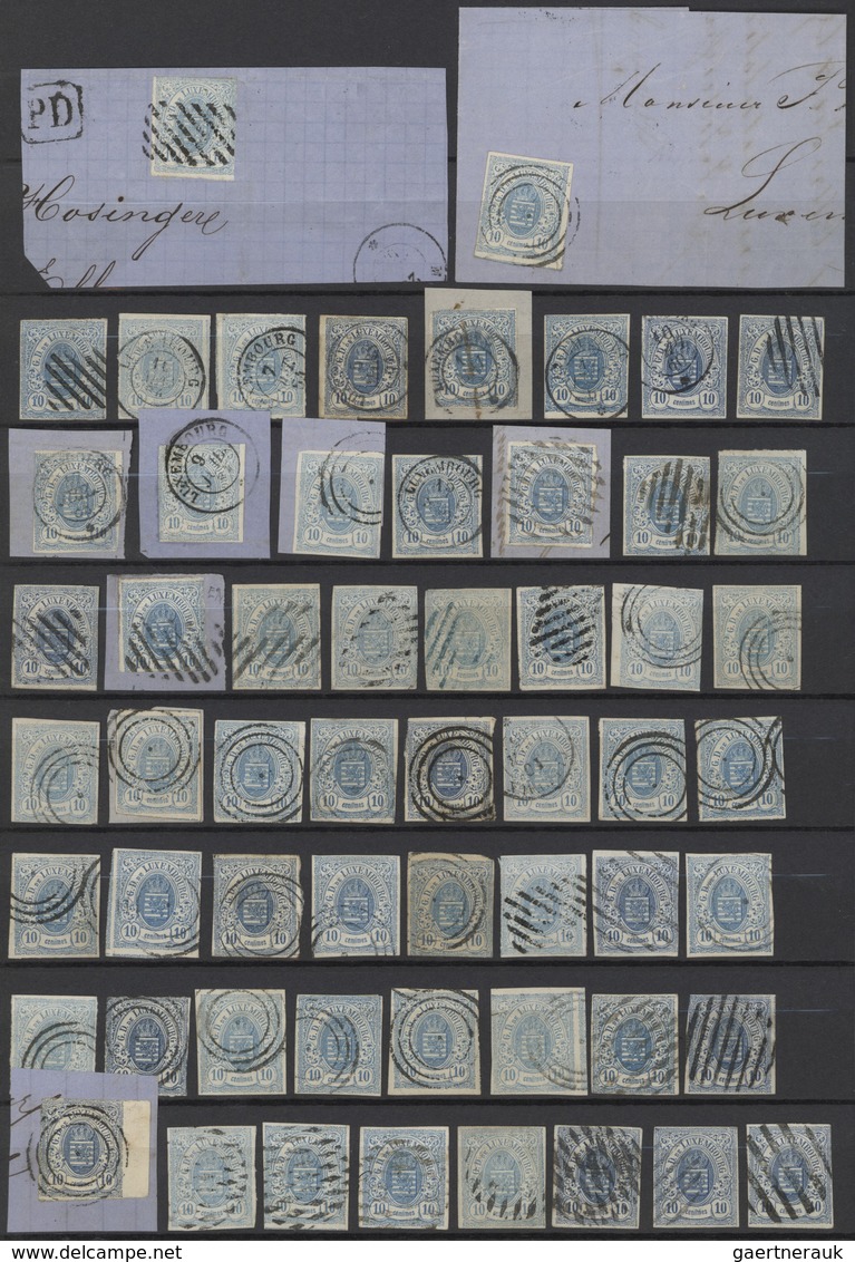 Luxemburg: 1859/1863, IMPERF. ISSUE, Specialised Collection/assortment Of 218 Stamps, Comprising All - Lettres & Documents