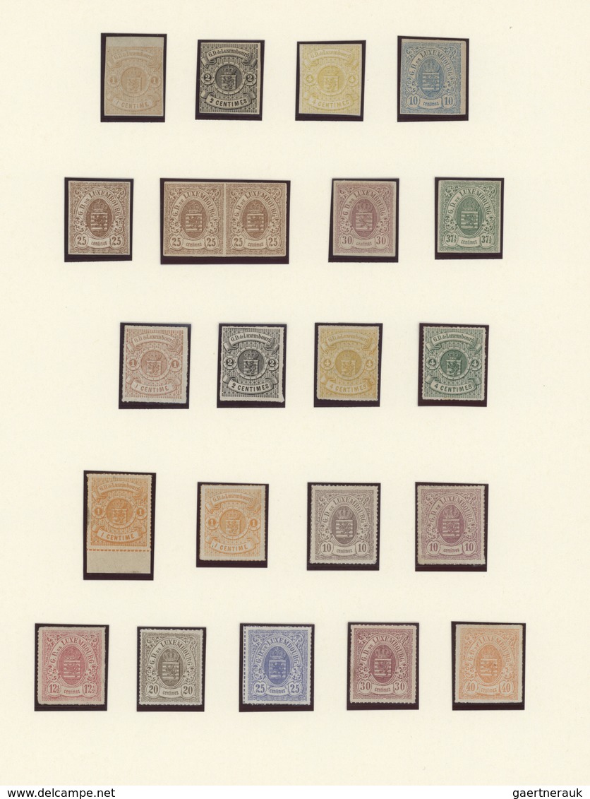 Luxemburg: 1859/1884, A Lovely Mint Collection Of 51 Stamps (predominantly With Gum!), Neatly Arrang - Lettres & Documents