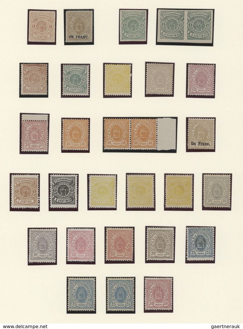 Luxemburg: 1859/1884, A Lovely Mint Collection Of 51 Stamps (predominantly With Gum!), Neatly Arrang - Cartas & Documentos