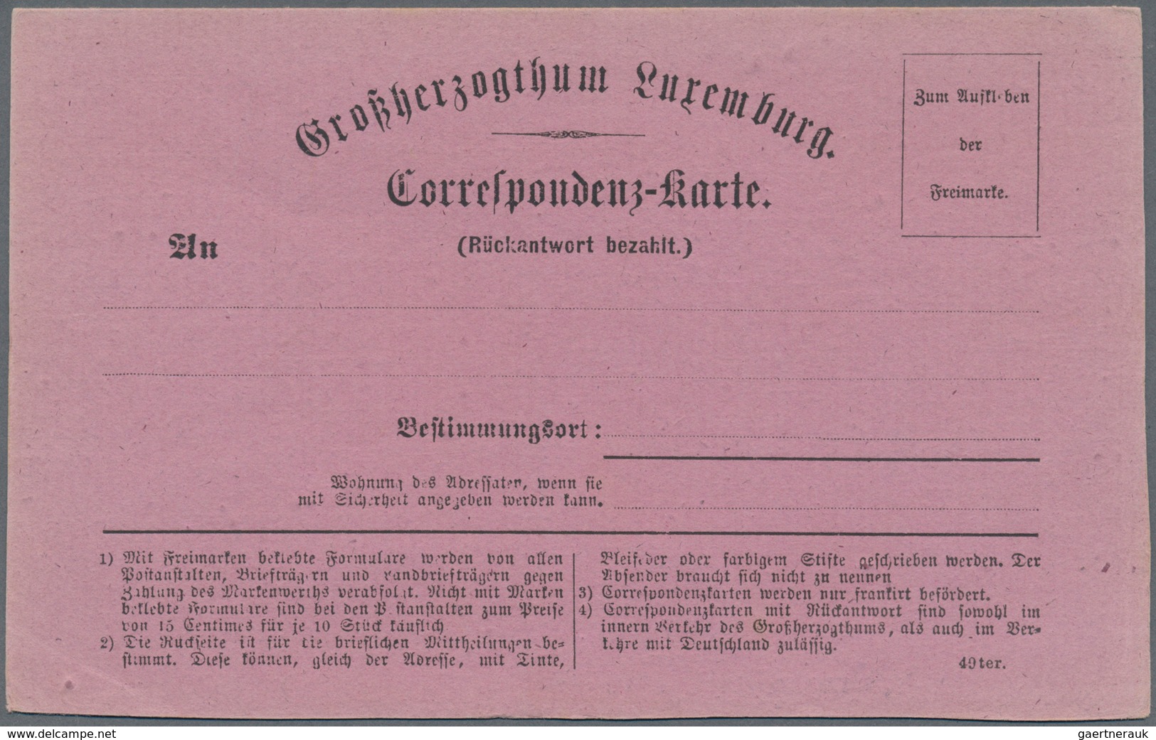 Luxemburg - Ganzsachen: 1870/1874, Interessante Sammlung Der Postkarten-Vorläufer Mit 20. Ungebrauch - Enteros Postales