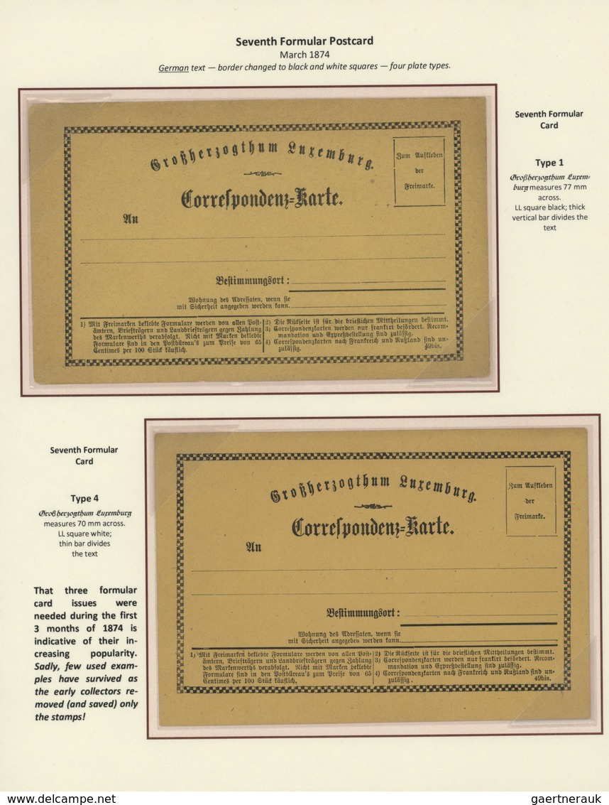 Luxemburg - Ganzsachen: 1870-1882 LUXEMBOURG'S COAT OF ARMS POSTAL STATIONERY: Exhibition Collection - Enteros Postales