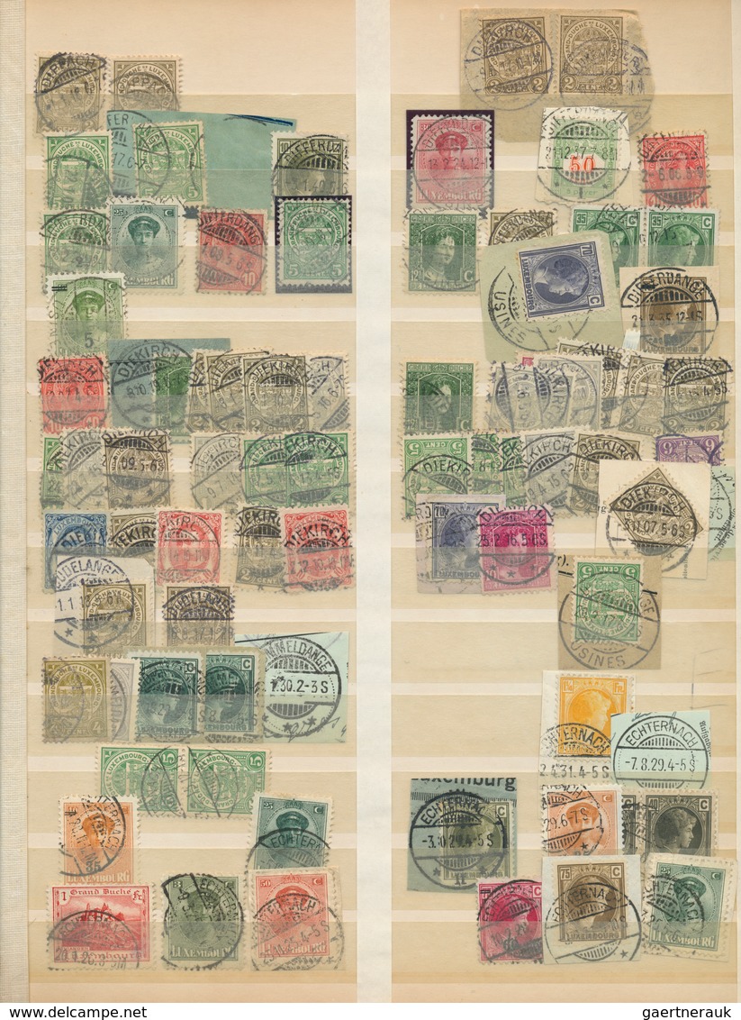 Luxemburg - Stempel: 1910/1960 (ca.), Accumulation Of Apprx. 2000 Stamps Of Various Issues And Well - Machines à Affranchir (EMA)