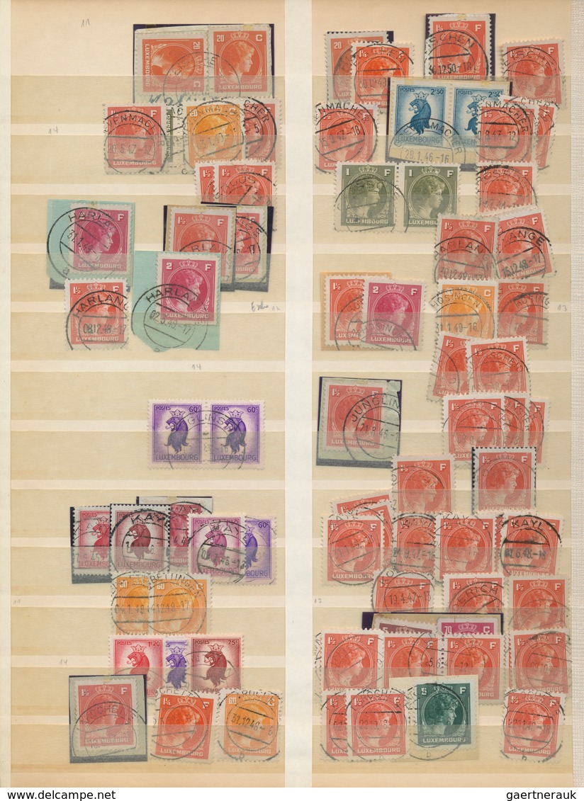 Luxemburg - Stempel: 1910/1960 (ca.), Accumulation Of Apprx. 2000 Stamps Of Various Issues And Well - Máquinas Franqueo (EMA)