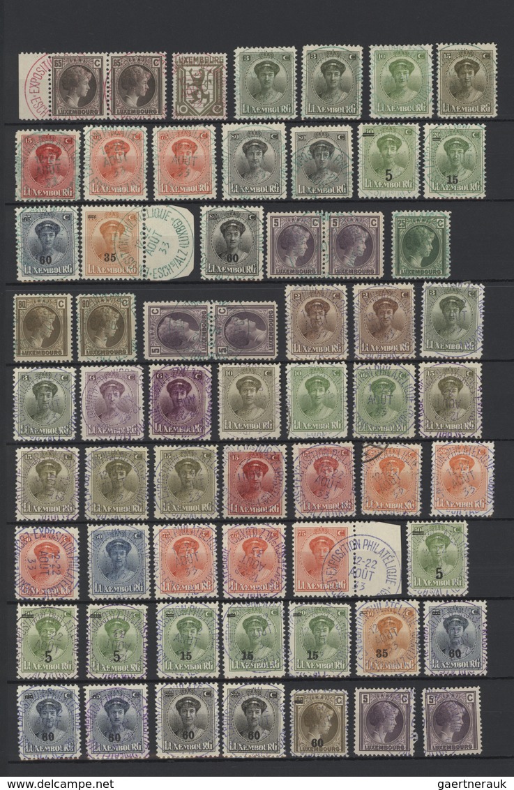 Luxemburg - Stempel: 1922/1933, Assortment Of Apprx. 156 Stamps (mainly Definitives "Charlotte") Bea - Máquinas Franqueo (EMA)