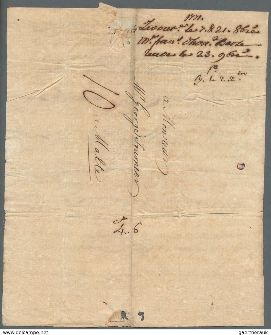 Malta - Vorphilatelie: 1690/1807, Lot Of 13 Letters Incoming From Spain, Italy, France And Austria, - Malte
