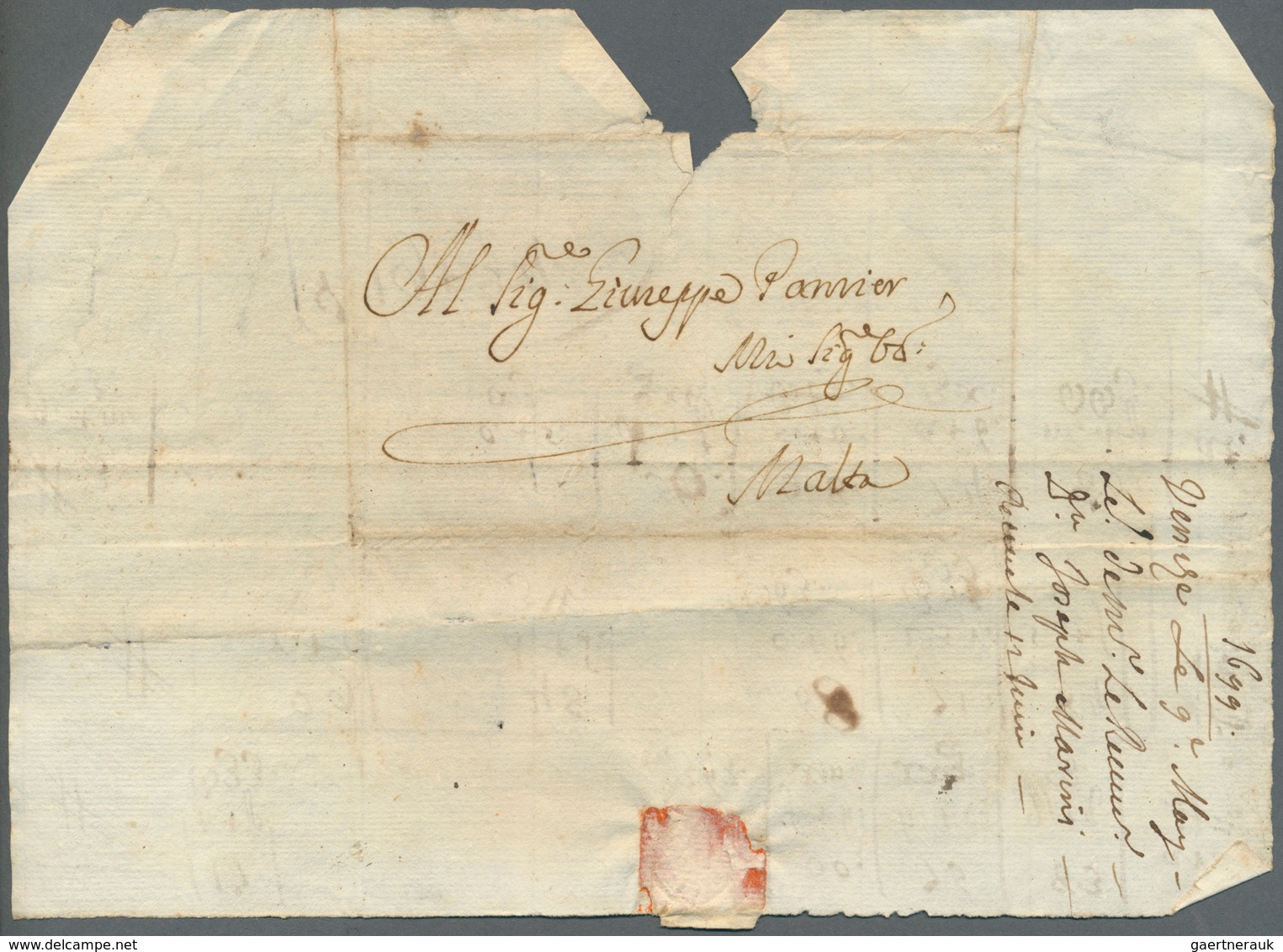 Malta - Vorphilatelie: 1690/1807, Lot Of 13 Letters Incoming From Spain, Italy, France And Austria, - Malte