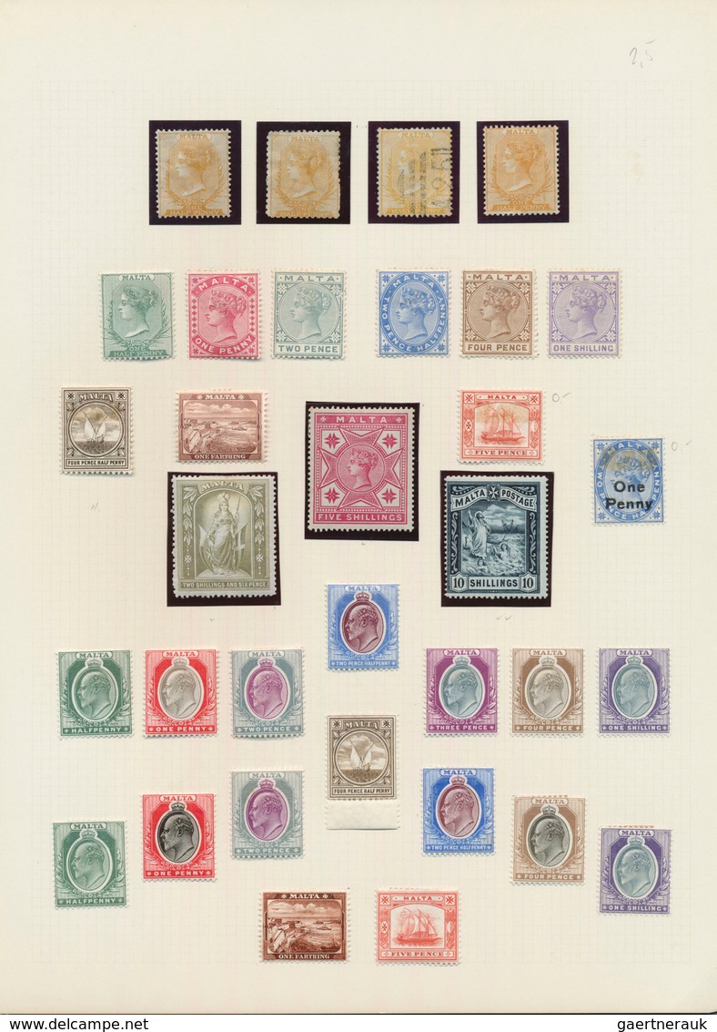 Malta: 1863/1956, Fine Mint LH Collection Beginning With Nr. 2A, Complete Except Of Nr.52, All In Ve - Malte